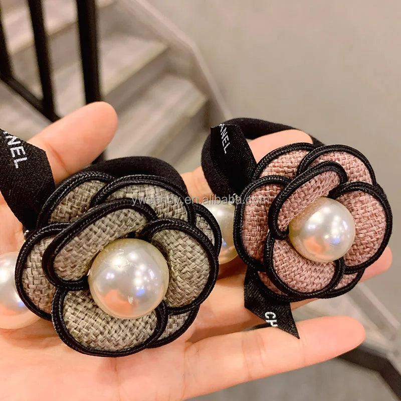 French Elegant Girls Hair Ties Camellia Hair Headdress for Lady Graceful Temperament Flowers Hair Accessories