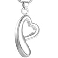 Cremation Urn Ribbon Heart Memorial Ashes Keepsake Urn Pendant Stainless Steel Ribbon Necklace Jewelry Holder Cremation Ash Urn