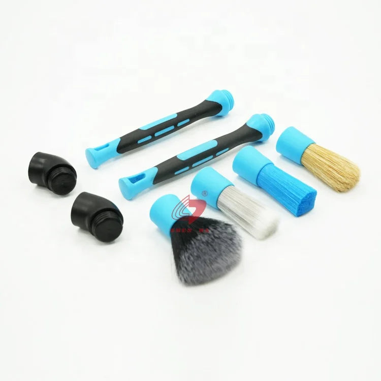 Brush Detailing 2pcs Detailing Brush Set With 4 Different Brush Bristle Heads for Car Clean