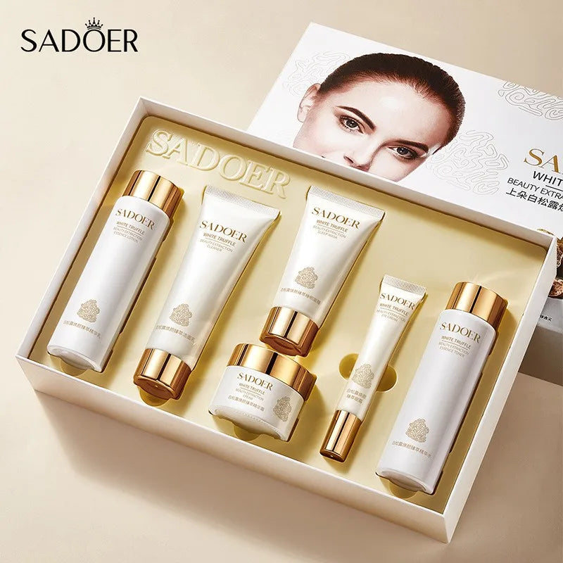 Wholesale Whitening Face Serum Cream Skin Care Kit 6 Pcs White Truffle Yeast Organic Moisturizing Skincare Set