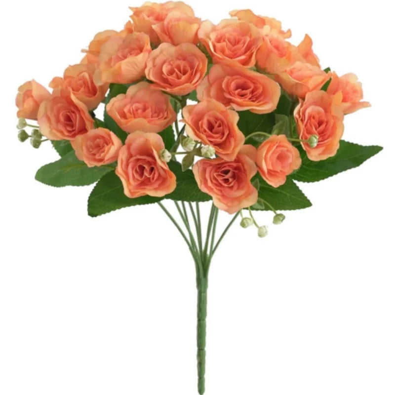 Artificial Rose Flowers Bouquet Silk Flora for Home Wedding Patio Office Vase Farmhouse Bathroom Dining Table Centerpiece Coffee