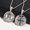 Saint Benedict Charm Necklace Custom Corrosion Enamel Pendant Necklace