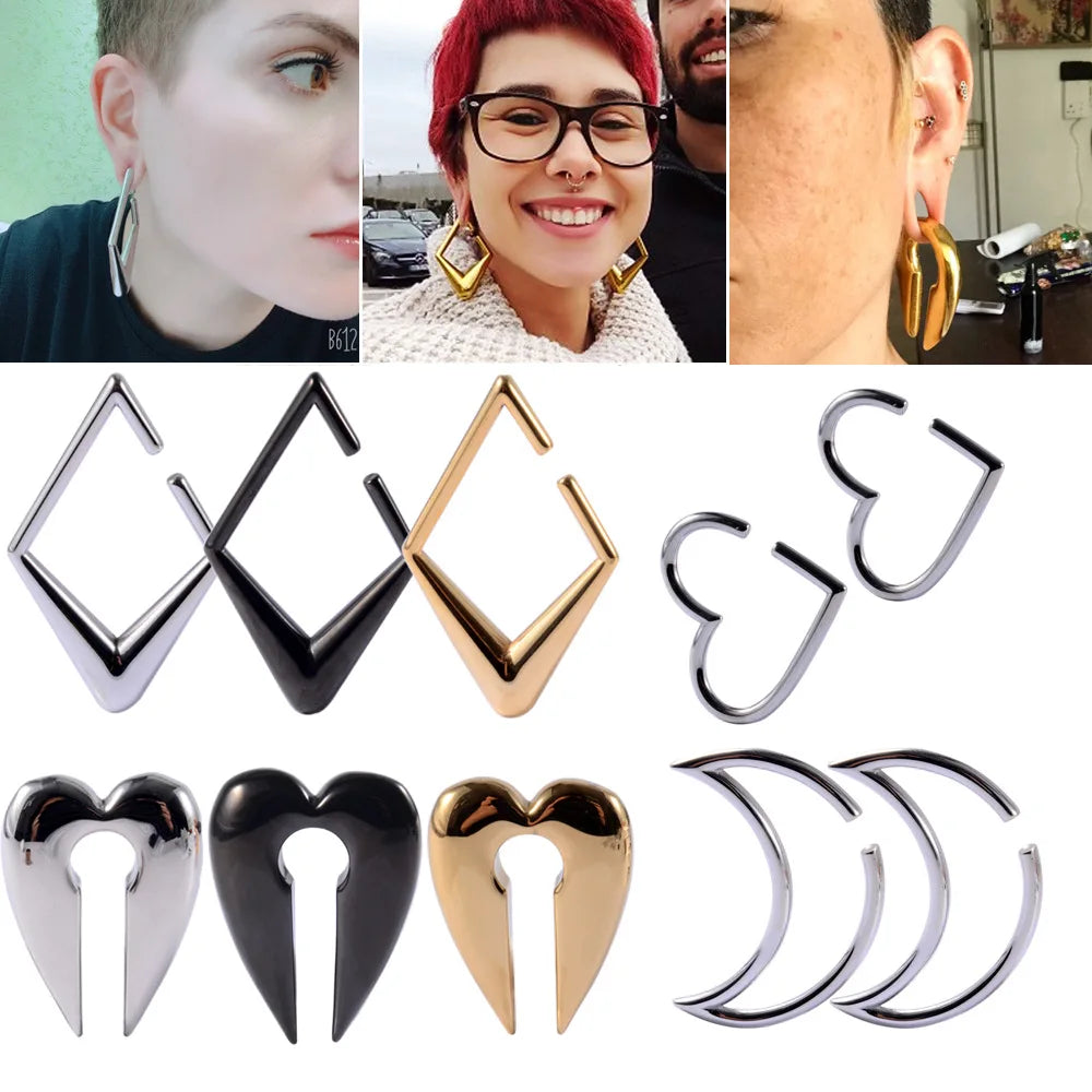 Ear Weights for Stretched Ears Gauges - Stainless Steel Ear Hanger for Ear Dangle Plugs Tunnels