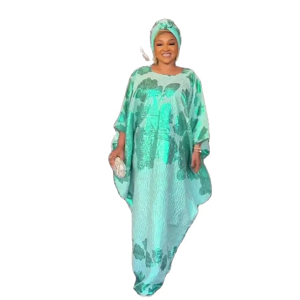 Women's High Quality Jacquard Fabric African Dress Flash Sale Plus Size Summer Clothing and Attire