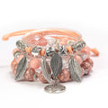 Wholesale Fashion Boho Jewelry Stackable Crackle Owl Bead Four Leaf Pendant Kit De Fabrication De Bracelet