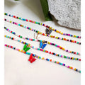 Bohemian Colorful Rice Bead Necklace Cute Resin Insect Pendant Hand-beaded Clasp Chain
