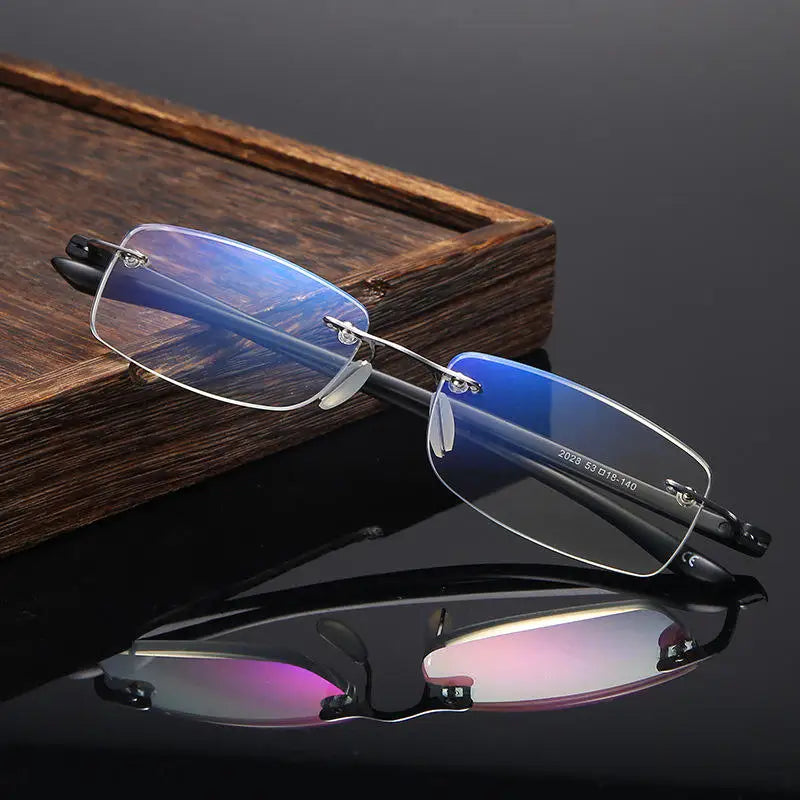 Eyeglasses Fashion Rimless TR90 Anti-Blue Light Red Frame Women's Reading Glasses Wholesale Black Men's Reading Glasses