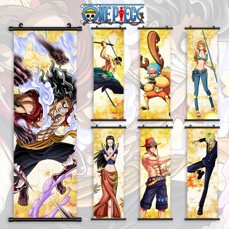 92 Designs 70*25cm Japan Anime 1 Pieced Nami Paintings Nica Luffy Ace Shanks Zoro Robin Hanging Cloth Poster Wall Scroll Poster