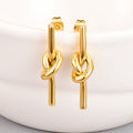 Wholesale 18K Gold Titanium Steel 316L Stainless Steel Earrings Knotted Design Trendy Lady's Style Gifts Weddings Engagements