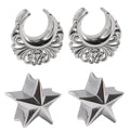 Wholesale 8-16mm Stainless Steel Star Moon Ear Plugs Gauges Piercing Jewelry Earring Tunnels Stretchers-for Wedding Gift