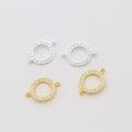 10mm Zircon Charm 925 Sterling Silver CZ Pave Round Connectors for Bracelet Necklace Finding
