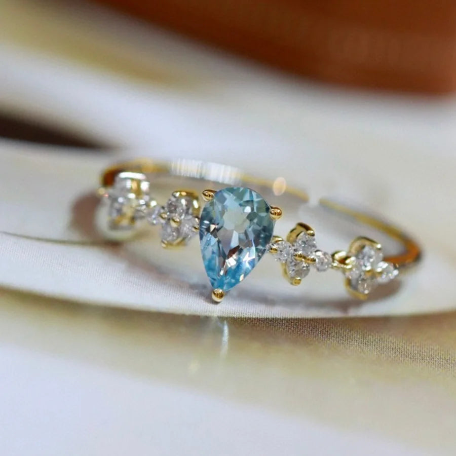 Fashion Jewelry 5A Colour Zircon Ring 925 Sterling Silver Gold Plated Ajustable Engagement Rings for Woman