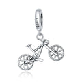 Factory 925 Sterling Silver Charm for Women Bracelet or Bangle Mountain Bike Dazzling Beads DIY Jewelry Make BSC384