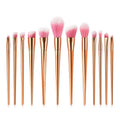 High Quality Rose Gold Makeup Brush Set 12Pcs Synthetic Hair with Metal for Concealer and Face Shaving Low MOQ