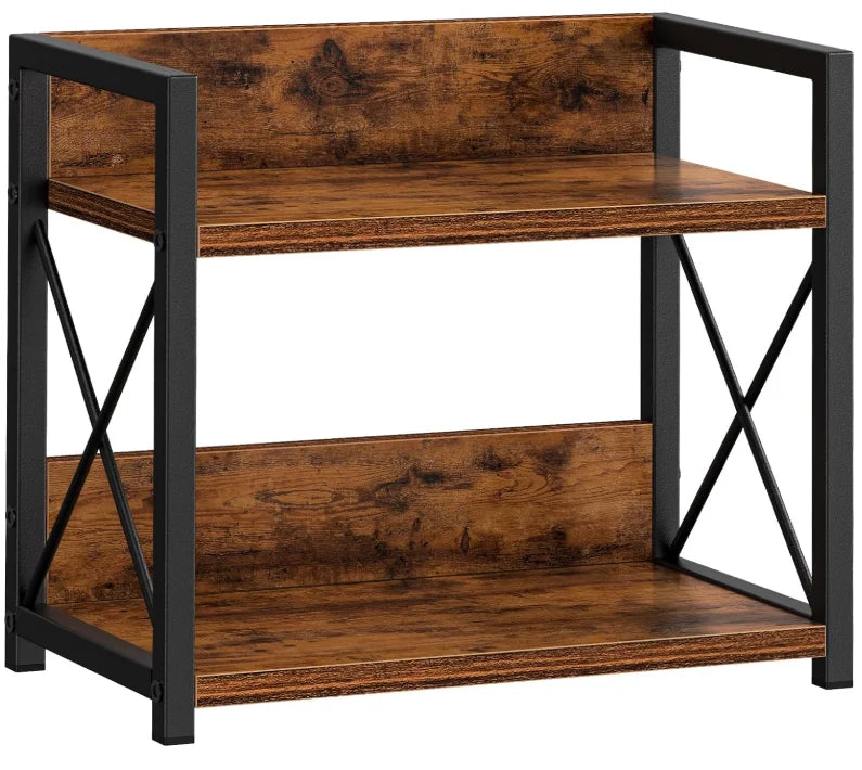 2-Tier Double Folding Eco-Friendly Wood Multifunction Kitchen Spice Rack Organizer for Countertop and Desktop Use