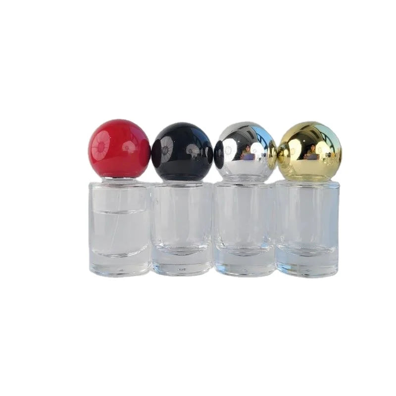 Wholesale Small Travel Size 15ml Cylindrical High Transparent Non-refillable Perfume Spray Bottle With Colorful Ball Cap
