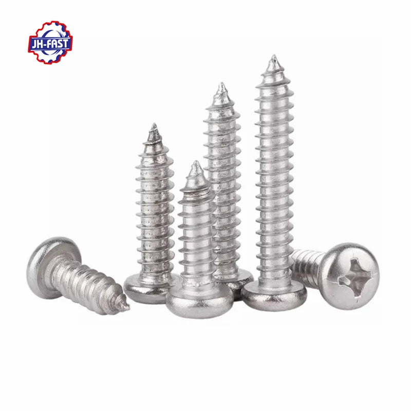 Factory Stainless Steel DIN7981 Cross Pan Head Self-Tapping Screw M2.9 M3.5 M4.2 M5.5 M6.3 Phillips Pan Head Tapping Metric