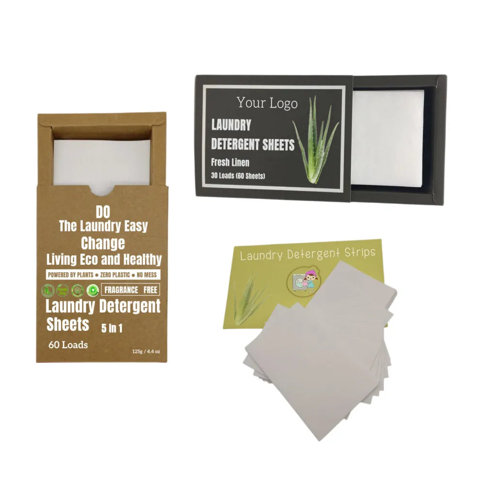 Eco Friendly Cleaning Sheets Laundry Detergent Paper Stripes for Washing Machine and Hand Washing