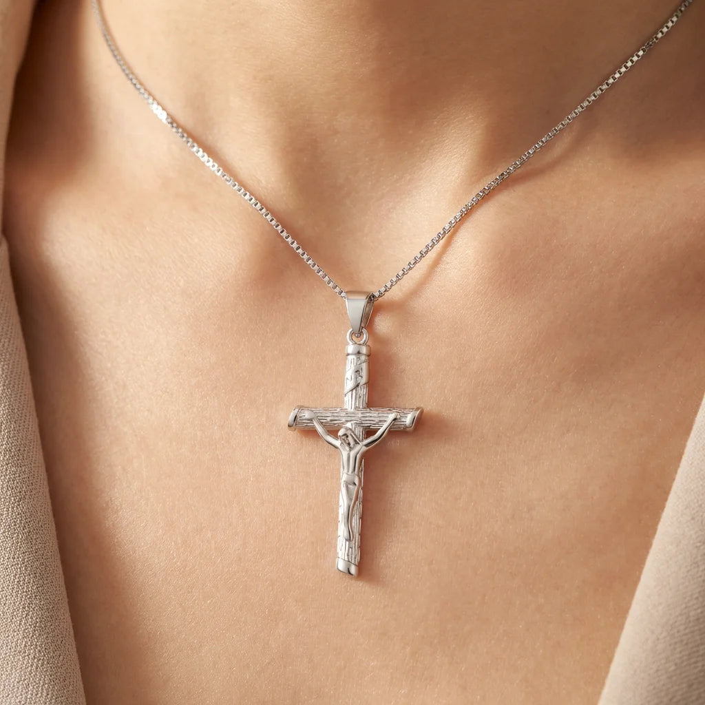 Wholesale Religious Christian Cross God Pendant Rhodium Plated 925 Sterling Silver Fine Jewelry