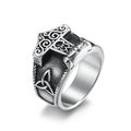 New Mens Nordic Jewelry Stainless Steel Celtic Knot Thor Hammer Ring