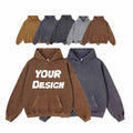 Autumn and Winter Men'S Heavy 420G Fashion Washed Fleece  Pullover Custom  Printing Loose Hoodie