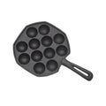 Stuffed 12 Holes Cast Iron Takoyaki Grill Pan Poffertjes Pan Octopus Balls Baker Cast Iron Muffin Pan