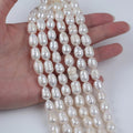 Wholesale Hot Sale 9-10mm Natural Rice Shaped Freshwater Pearl for Jewelry Making  18cm