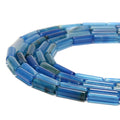 Wholesale Blue Fuchsia Purple Stripe Agate Green Jade Lava 4x13mm Long Cylinder Tube Stone Beads for Jewelry Bracelet Making