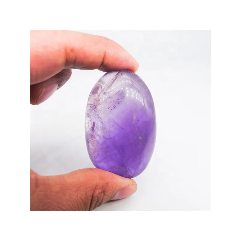 Wholesale Folk Crafts Healing Natural Crystals Stone Meditation Crystal Amethyst Palm Stone
