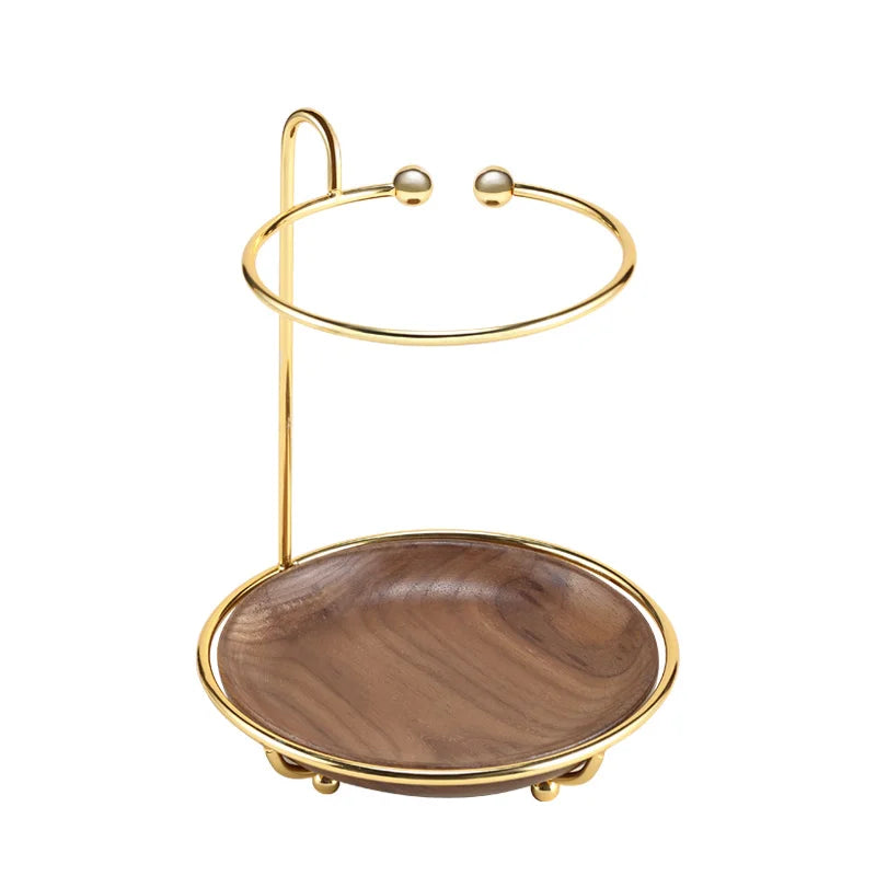 GETOOK GT22B100 Wooden Metal 2-Layer Art Deco Design Women's Jewelry Display Storage Rack Powder Coated Wedding Anniversary