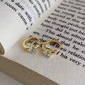 Gold Plated Huggie Earrings With Zircon Fashion 925 Sterling Silver Hoop Earrings Women