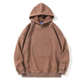 2025 330gsm Acid Washed Hoodie Wholesale Plain Hoodies Custom Brown Washed Hoodies
