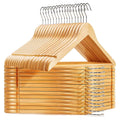 Popular Anti-Slip Wooden Suit Hangers Cut Notched Closet Clothes Hanger Wooden Suit Coat Hangers
