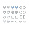 Daidan Silver Earrings 925 Sterling Baguette Dainty Stud Double Heart Zirconia Stud Geometric Turquoise Heart Earrings