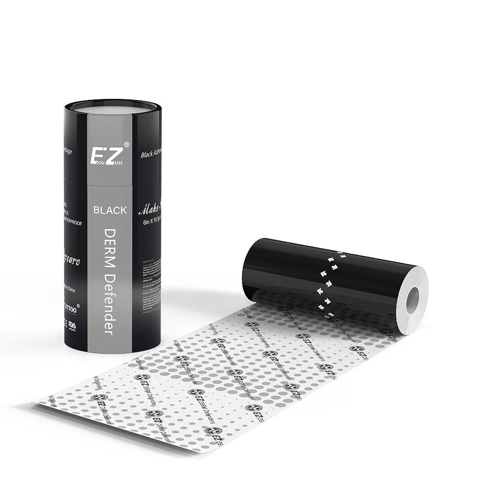 Wholesale EZ Derm Defender Black Roll-Shaped 15cm X 10m UV-Blocking Waterproof Tattoo Aftercare Bandage Protective Film