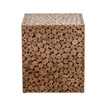 Square Luxury Solid Wood Coffee Table with Low Stool Retro Old Style Side Table for B&B Living Internet Celebrity Set