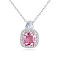 CZCITY Sterling Silver Women Initial Jewelry Necklace Sterling Silver Classic Women Pink Pendant