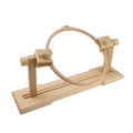 Size Adjustable Round Embroidery Frame Hoop Stand Holder Wood Easy Operation Cross Stitch Supplies