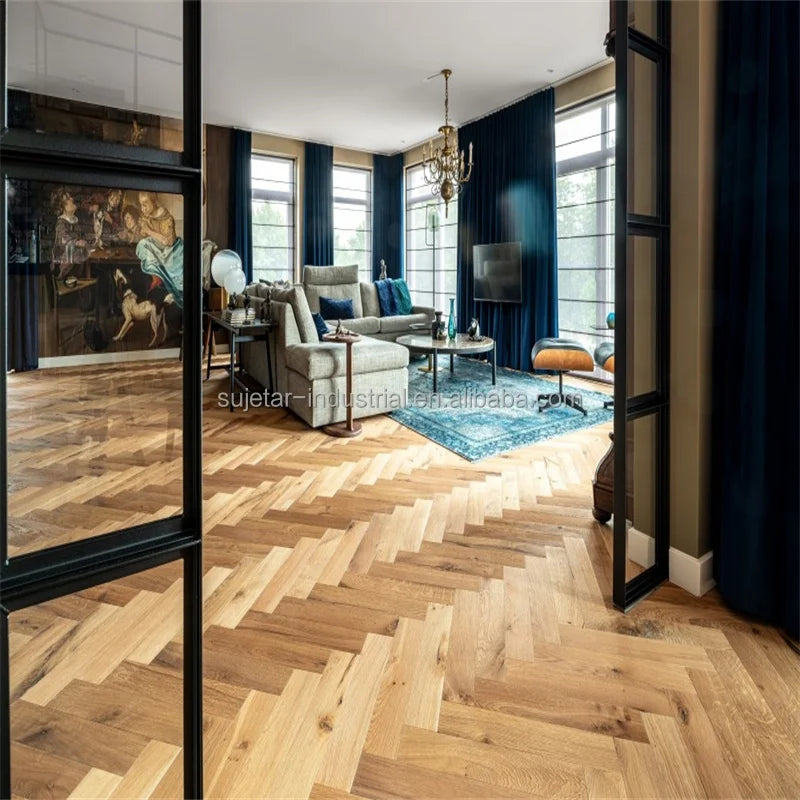 Building Material Waterproof 4mm Wooden Herringbone Oak Tiles Composite HDF Flooring Plastic PVC Plank Vinyl SPC Flooring