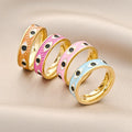 Evil Eye Titanium Steel Couple Ring Women's Personality Temperament Eye Ring Stainless Steel Gold-plated Jewelry