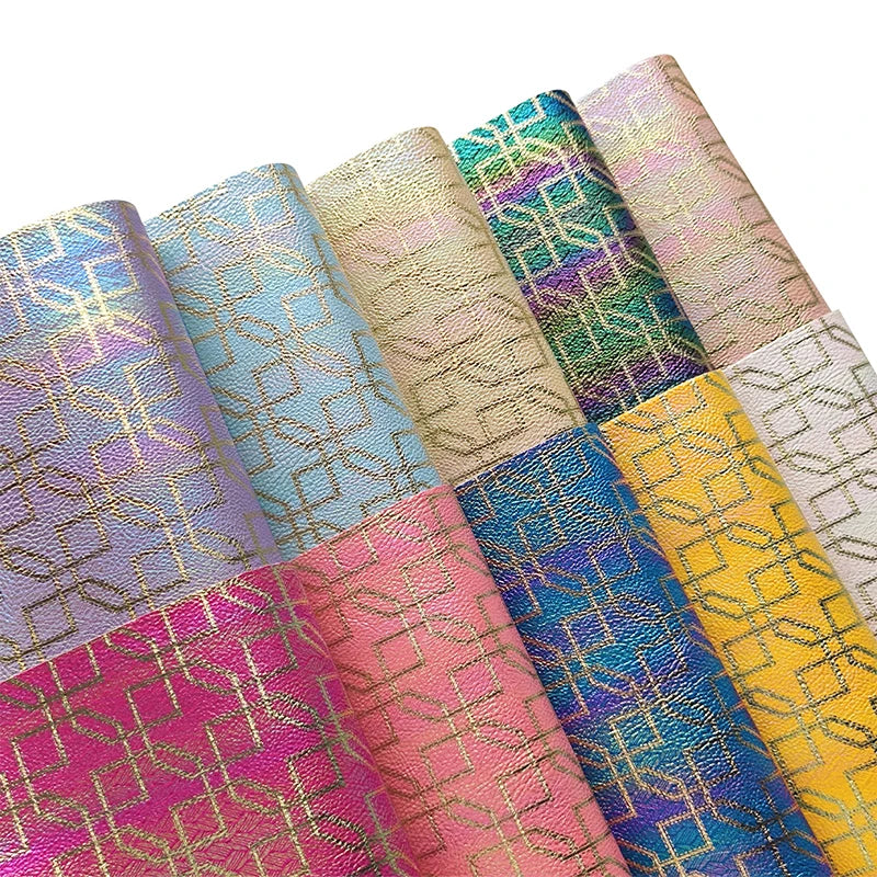 30cmx135cm Roll Bronzing Colored Gradient Faux Leather Leatherette Fabric Synthetic Leather for Diy Making Bag Shoes Crafts