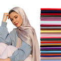 CCY for Hot Custom 100% Silk Scarf Fashion Satin Hijabs Hair Scarf Long Shawls for Muslim Women Islamic Scarves Shawls