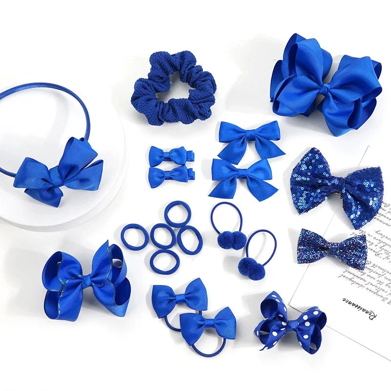 MIO Kids Hair Accessories Antique Bowknot Klein Blue pink Headband Hair Tie Clip Children Girls Gift Hair Decoration