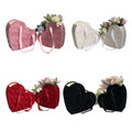 Wholesale Bouquet  Velvet Roses Heart-shaped Silk Ribbon Flower Packing Box