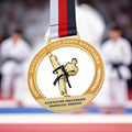 Madagascar Karate Medals Customized with Kickboxing Muay Thai Award 3D Kicking Man Medal for Coupe Du President Rajoelina