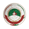 Wholesale Ceramic Traditional Christmas Decal Pattern Porcelain Tableware Plate Set