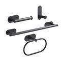 4 Pieces Stainless Steel Adhesive Black Bathroom Accessories Set Towel Ring Towel Bar Toilet Paper Holder