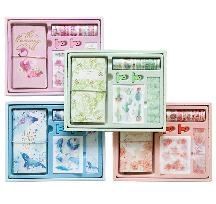 2021lovely Creative Notebook Hand Book Set Cherry Blossom Small Fresh Notebook Set Cartoon Loose-leaf Hand Book Gift Box MegaBDM