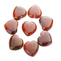 HZ Customized 30mm Natural Red Agate Gemstone Puffy Crystal Stone Mini Heart-Shaped Crystal Pendant Love Healing Gemstone