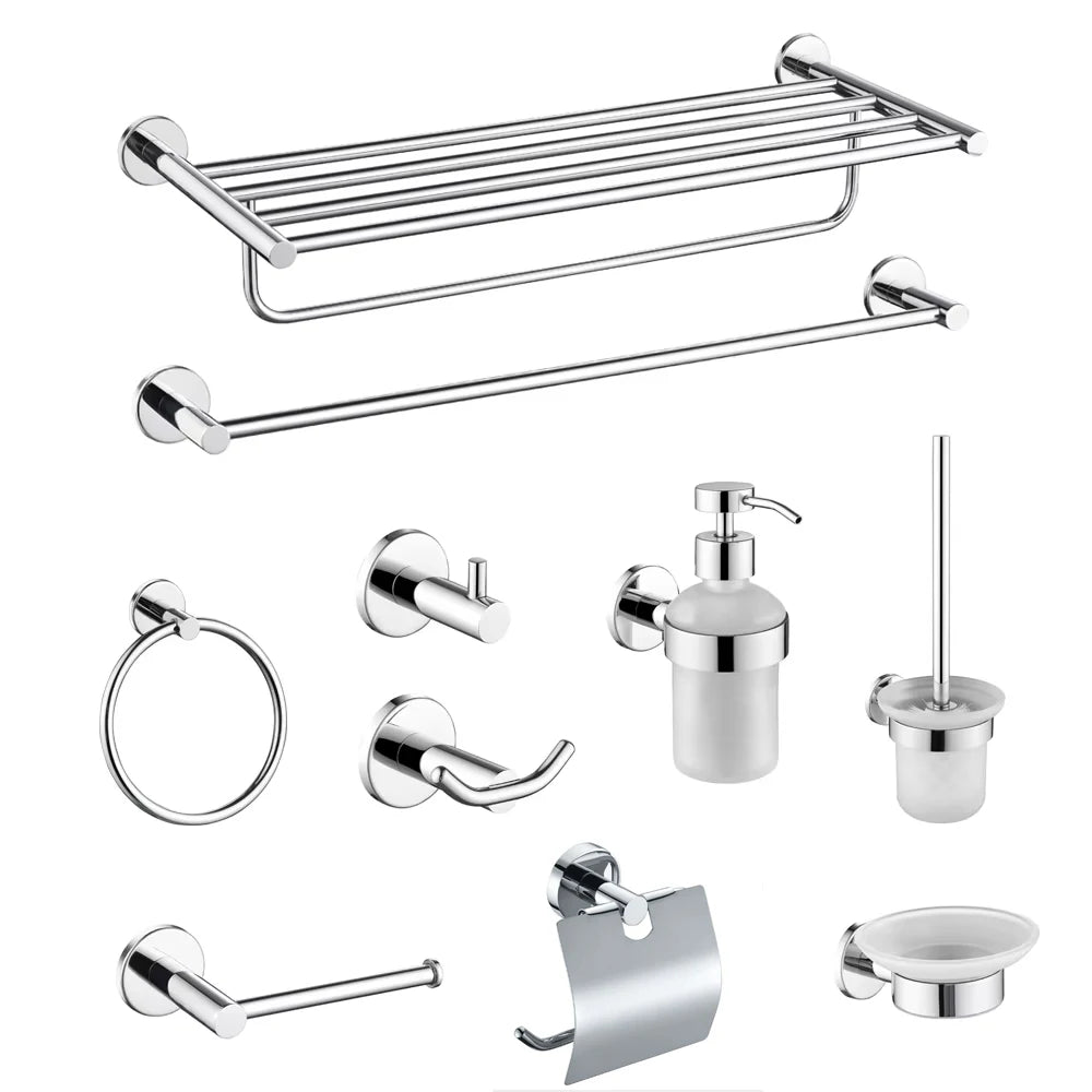 Factory Price Complete Stainless Steel Bathroom Accessory Set Home Hardware with Toilets for bathroom hardware accessories set